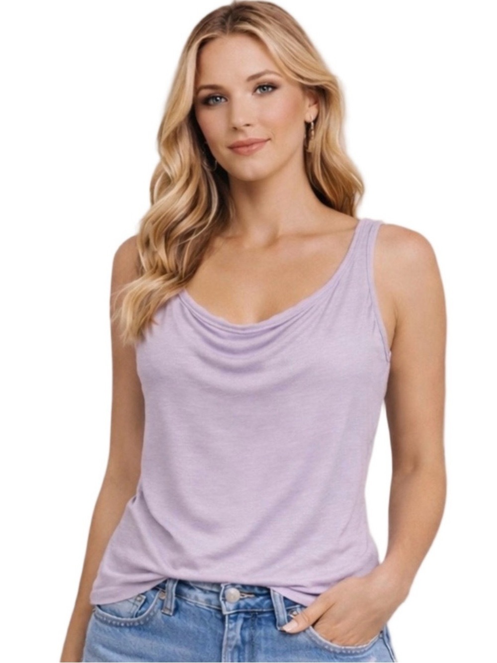 Express Reversible Tank Top XL Heather Purple Soft Stretch Casual Basic